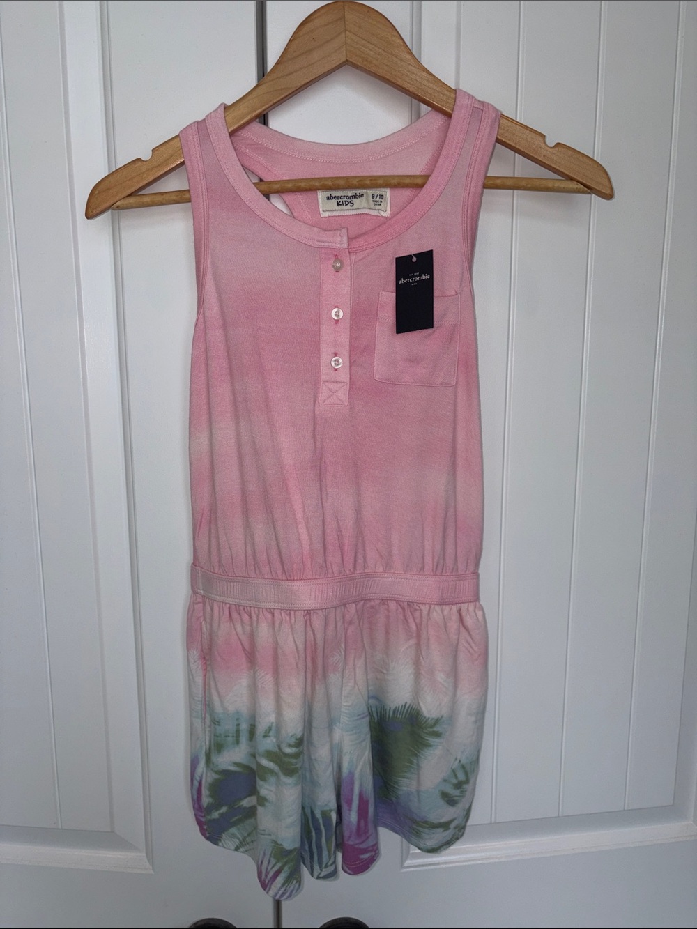 abercrombie kids Pink and Pastel Tie-Dye Tank Romper